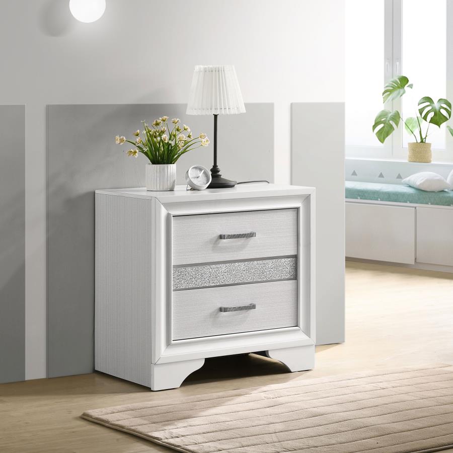 Miranda 3-drawer Nightstand Bedside Table White | White | 205112