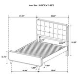 Robyn Wood Full Platform Bed Dark Walnut | Grey | Dark Walnut | 205131F
