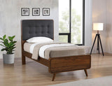 Robyn Wood Twin Platform Bed Dark Walnut | Twin | Grey | Dark Walnut | 205131T