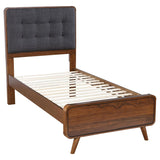 Robyn Wood Twin Platform Bed Dark Walnut | Twin | Grey | Dark Walnut | 205131T