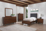 Robyn Wood Twin Platform Bed Dark Walnut | Twin | Grey | Dark Walnut | 205131T