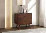 Robyn 2-drawer Nightstand Bedside Table Dark Walnut | Brown | Dark Walnut | 205132