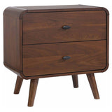 Robyn 2-drawer Nightstand Bedside Table Dark Walnut | Brown | Dark Walnut | 205132