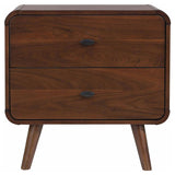 Robyn 2-drawer Nightstand Bedside Table Dark Walnut | Brown | Dark Walnut | 205132