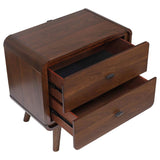 Robyn 2-drawer Nightstand Bedside Table Dark Walnut | Brown | Dark Walnut | 205132