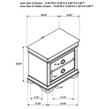 Garland 2-drawer Nightstand Bedside Table Brown Cherry | Brown | Brown Cherry | 205302
