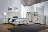 Franco Wood Eastern King Storage Panel Bed Distressed White | White | Distressed White | 205330KE