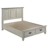 Franco Wood Queen Storage Panel Bed Distressed White | Queen | White | Distressed White | 205330Q