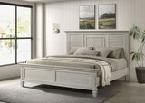 Franco Wood Panel Bed Distressed White