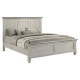 Franco Wood Eastern King Panel Bed Distressed White | Ivory | Distressed White | 205331KE
