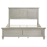 Franco Wood Eastern King Panel Bed Distressed White | Ivory | Distressed White | 205331KE