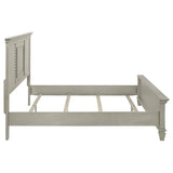 Franco Wood Eastern King Panel Bed Distressed White | Ivory | Distressed White | 205331KE