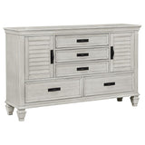 Franco 4-piece Queen Bedroom Set Distressed White | Gallery | 205331Q-S4 205330Q-S4 205330KE-S4 205331KE-S4 205330Q-S5 205331Q-S5 205330KE-S5 205331KE-S5