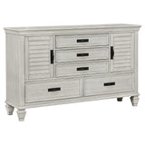 Franco 4-piece Queen Bedroom Set Distressed White | Gallery | 205331Q-S4 205330Q-S4 205330KE-S4 205331KE-S4 205330Q-S5 205331Q-S5 205330KE-S5 205331KE-S5