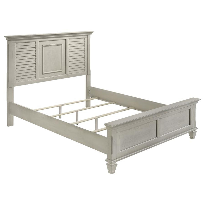 Franco Wood Panel Bed Distressed White