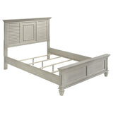 Franco Wood Queen Panel Bed Distressed White | Queen | Ivory | Distressed White | 205331Q