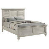 Franco Wood Queen Panel Bed Distressed White | Queen | Ivory | Distressed White | 205331Q