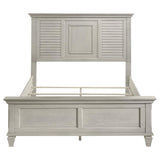 Franco Wood Queen Panel Bed Distressed White | Queen | Ivory | Distressed White | 205331Q