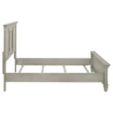 Franco Wood Queen Panel Bed Distressed White | Queen | Ivory | Distressed White | 205331Q