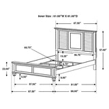 Franco Wood Queen Panel Bed Distressed White | Queen | Ivory | Distressed White | 205331Q