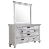 Franco 5-drawer Dresser with Mirror Distressed White | White | Distressed White | 205333M