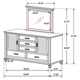 Franco 5-drawer Dresser with Mirror Distressed White | White | Distressed White | 205333M