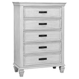 Franco 5-drawer Bedroom Chest Distressed White | Ivory | Distressed White | 205335