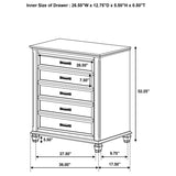 Franco 5-drawer Bedroom Chest Distressed White | Ivory | Distressed White | 205335