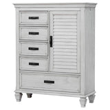 Franco 5-drawer Door Chest Distressed White | Ivory | Distressed White | 205338