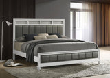 Barzini Wood Eastern King Panel Bed White | White | 205891KE