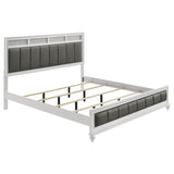 Barzini Wood Eastern King Panel Bed White | White | 205891KE