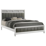 Barzini Wood Eastern King Panel Bed White | White | 205891KE