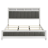 Barzini Wood Eastern King Panel Bed White | White | 205891KE