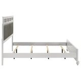 Barzini Wood Eastern King Panel Bed White | White | 205891KE