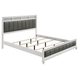 Barzini Wood California King Panel Bed White | White | 205891KW