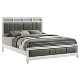 Barzini Wood California King Panel Bed White | White | 205891KW