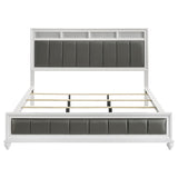 Barzini Wood California King Panel Bed White | White | 205891KW