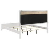Barzini Wood California King Panel Bed White | White | 205891KW