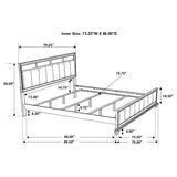 Barzini Wood California King Panel Bed White | White | 205891KW