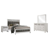 Barzini 4-piece Queen Bedroom Set White | Gallery | 205891Q-S4 205891KE-S4 205891KW-S4 205891Q-S5 205891KE-S5 205891KW-S5