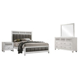 Barzini 4-piece Queen Bedroom Set White | Gallery | 205891Q-S4 205891KE-S4 205891KW-S4 205891Q-S5 205891KE-S5 205891KW-S5
