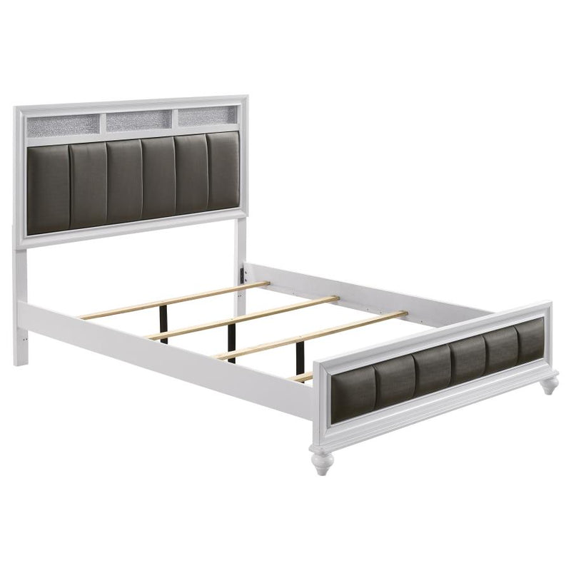 Barzini Wood Panel Bed White