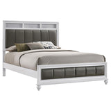 Barzini Wood Queen Panel Bed White | King | White | 205891Q