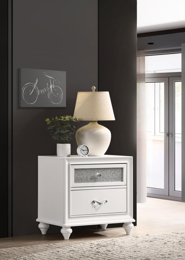 Barzini 2-drawer Nightstand White | White | 205892