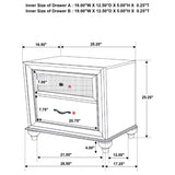 Barzini 2-drawer Nightstand White | White | 205892