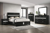 Miranda 54-inch Upholstered Full Panel Bed Black | Black | 206360F