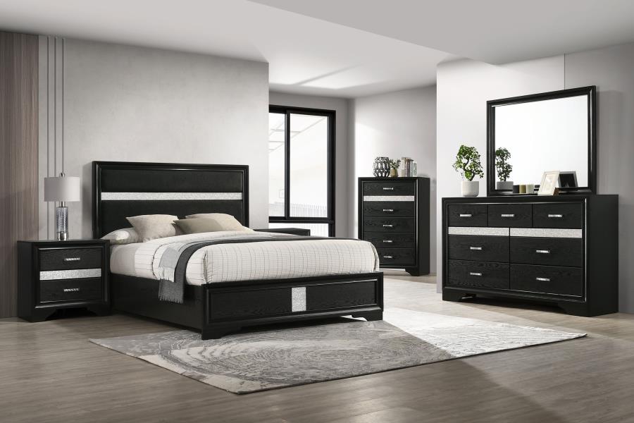 Miranda 5-piece Eastern King Bedroom Set White | Eastern King | Black | 206360KE-S5N