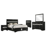 Miranda 5-piece Eastern King Bedroom Set White | Eastern King | Black | 206360KE-S5N