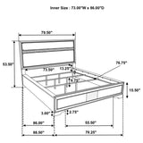 Miranda 54-inch Upholstered California King Panel Bed Black | Black | 206360KW