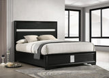 Miranda 54-inch Upholstered Queen Panel Bed Black | Black | 206360Q